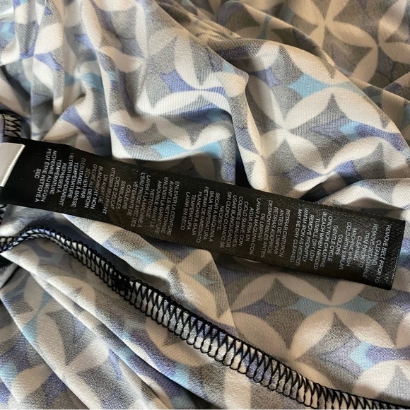 White House|Black Market Dress Womans Medium Collard Chain V Neck Geometric Blue - Picture 9 of 9